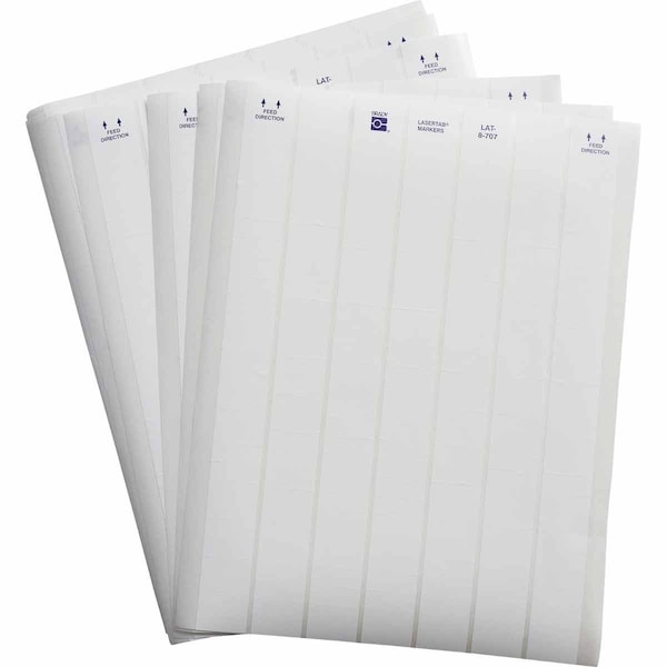 LaserTab Polyester Lbls 0.375 in H x 1 in W White 58/PK